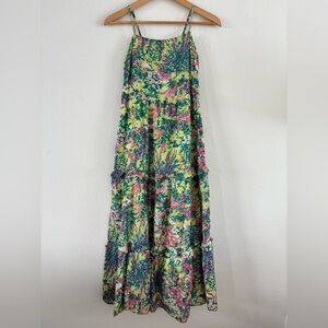 Banjanan - Anthropologie -Hazel Floral Voile Cotton Smock Spaghetti Straps Dress